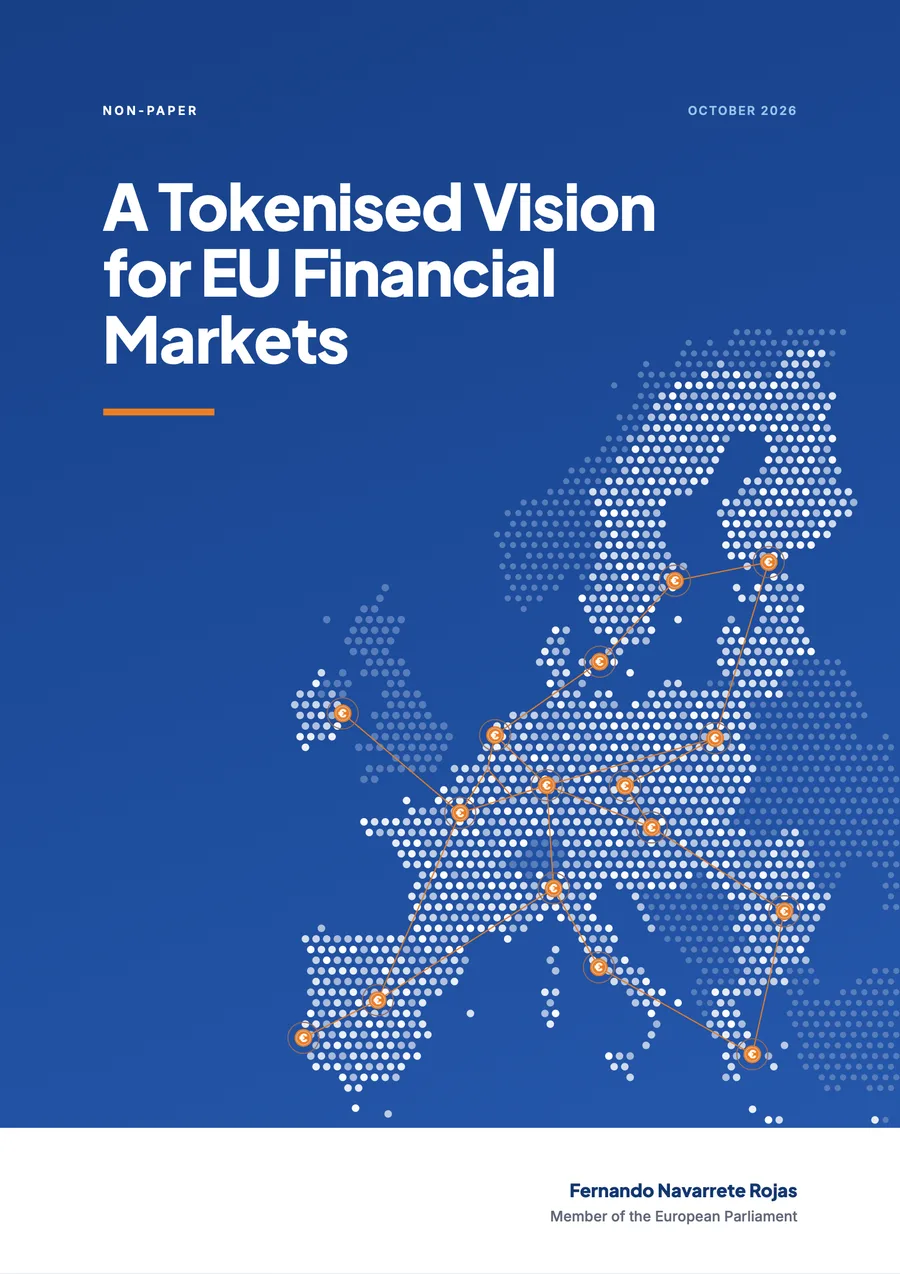Cover of the non-paper “A Tokenised Vision for EU Financial Markets”